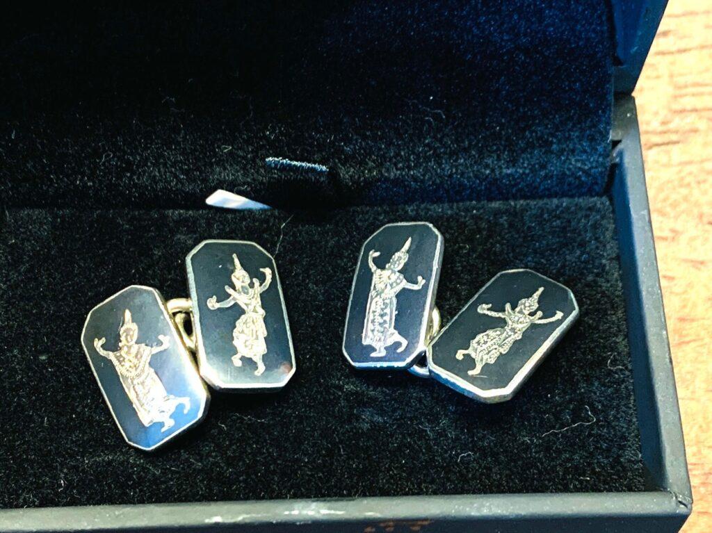 Thia Dancer cufflinks, vintage silver
