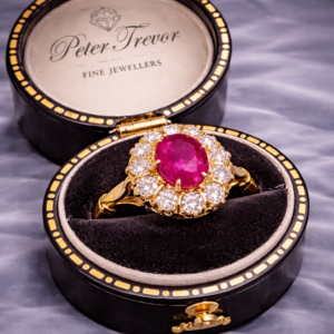 18ct Yellow Gold 2ct Ruby & 1.5ct Diamond Cluster Ring