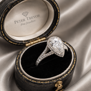 Pear shaped diamond ring